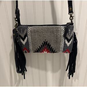 Rafter T Ranch Crossbody Wristlet Bag Cross Body Purse Fringe EUC